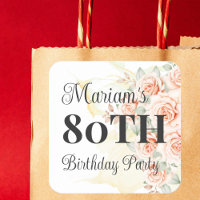 Fiesta de cumpleaños número 80 de rosas rosadas pi