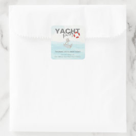 Pegatina Cuadrada Fiesta de cumpleaños para el crucero náutico