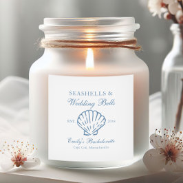 Pegatina Cuadrada Fiesta de Despedida de Soltera con Caracoles y Cam