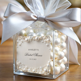 Pegatina Cuadrada Fiesta de Despedida de Soltera de Perlas