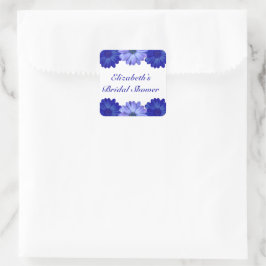 Pegatina Cuadrada Fiesta de Despedida de Soltera Floral Azul