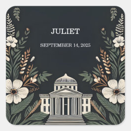 Pegatina Cuadrada Fiesta de Despedida de Soltera Verdaderamente Emoc