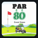 Pegatina Cuadrada Fiesta de golf 80th Birthday<br><div class="desc">Fiesta de golf 80th Birthday Square Pegatina para entrenador,  instructor,  profesor,  amigo,  mamá,  papá,  novia/novio,  compañero de trabajo,  anfitriona,  vecino,  él/ella,  parejas,  abuelos,  jefe,  niños,  mejor amigo,  familia,  suegros,  equipo, </div>