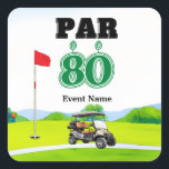 Pegatina Cuadrada Fiesta de golf 80th Birthday<br><div class="desc">Fiesta de golf 80th Birthday Square Pegatina para entrenador,  instructor,  profesor,  amigo,  mamá,  papá,  novia/novio,  compañero de trabajo,  anfitriona,  vecino,  él/ella,  parejas,  abuelos,  jefe,  niños,  mejor amigo,  familia,  suegros,  equipo, </div>