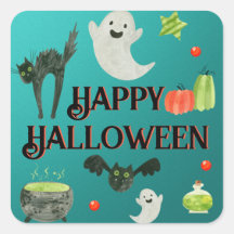 Fiesta de Halloween Azul Verdoso y Verde