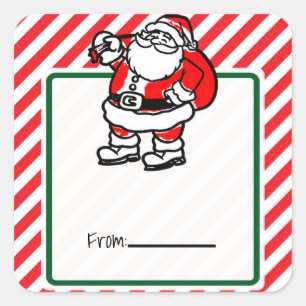 Pegatina Cuadrada Fiesta de Intercambio de Regalos Navideños de Rojo
