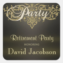 Pegatina Cuadrada Fiesta de Jubilación