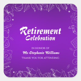 Pegatina Cuadrada Fiesta de la Celebración de los Maestros Retirados