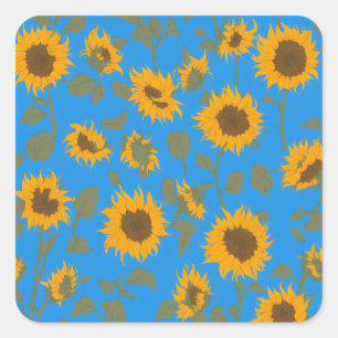 Pegatina Cuadrada Fiesta de los girasoles