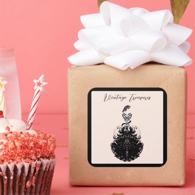 Pegatina Cuadrada Fiesta de moda Diva (Fiesta)