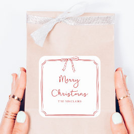 Pegatina Cuadrada Fiesta de Navidades de diseño de barras Minimalist