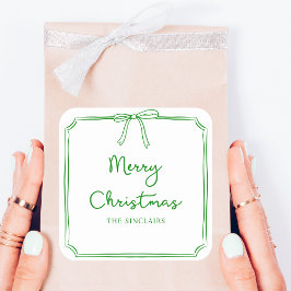 Pegatina Cuadrada Fiesta de Navidades de diseño de barras Minimalist