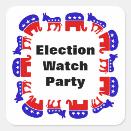 Pegatina Cuadrada Fiesta de observación electoral