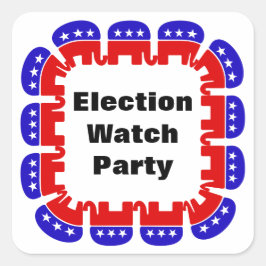 Pegatina Cuadrada Fiesta de Observador Electoral Republicano