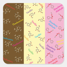 Pegatina Cuadrada Fiesta de Química de Crema de Hielo Napolitano