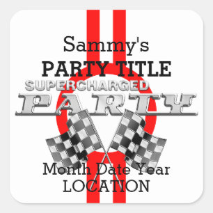 Pegatina Cuadrada Fiesta de rendimiento con sobrecarga personalizada