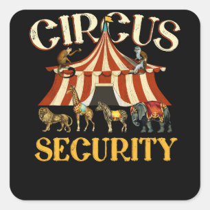 Pegatina Cuadrada Fiesta de seguridad del Circus
