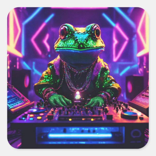 Pegatina Cuadrada Fiesta de toad (Anverso)