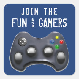 Pegatina Cuadrada fiesta de videojuegos