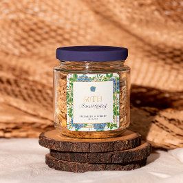 Pegatina Cuadrada Fiesta del 60º Aniversario de la Hidrangea Azul de