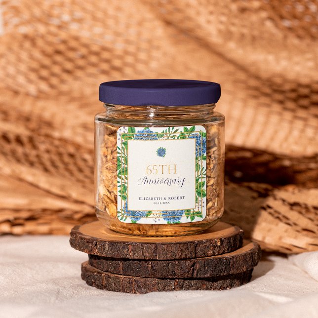 Pegatina Cuadrada Fiesta del 65º Aniversario de la Hidrangea Azul de (Subido por el creador)