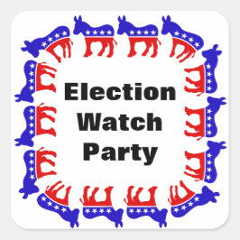 Pegatina Cuadrada Fiesta del Observador Electoral Demócrata
