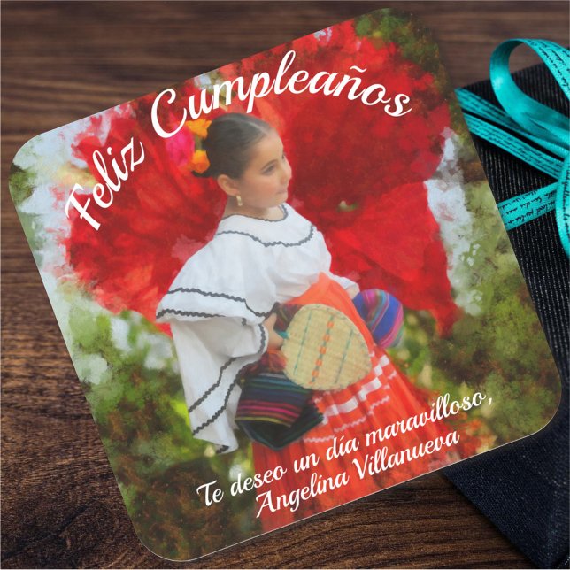 Pegatina Cuadrada Fiesta Flower Feliz Cumpleanos 2555 (Subido por el creador)