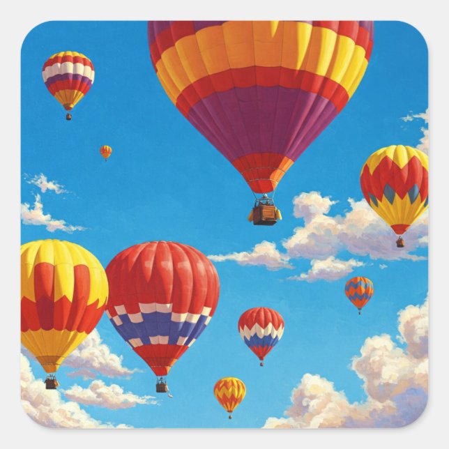 Pegatina Cuadrada Fiesta internacional de globos de Albuquerque (Anverso)