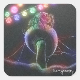 Pegatina Cuadrada Fiesta Introvertido