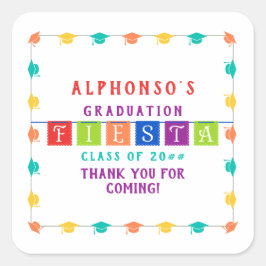 Pegatina Cuadrada Fiesta Mexicana de Graduación 2024