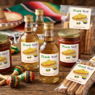 Pegatina Cuadrada Fiesta Mexicana Personalizada para Despedida de So