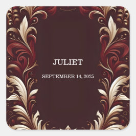 Pegatina Cuadrada Fiesta Rustica Negrita Negrita Ducha Bridal Españo