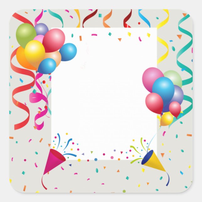 PEGATINA CUADRADA FIESTA SQUARE FRAME (Anverso)