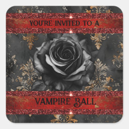 Pegatina Cuadrada Fiesta vampiro espeluznante de Halloween