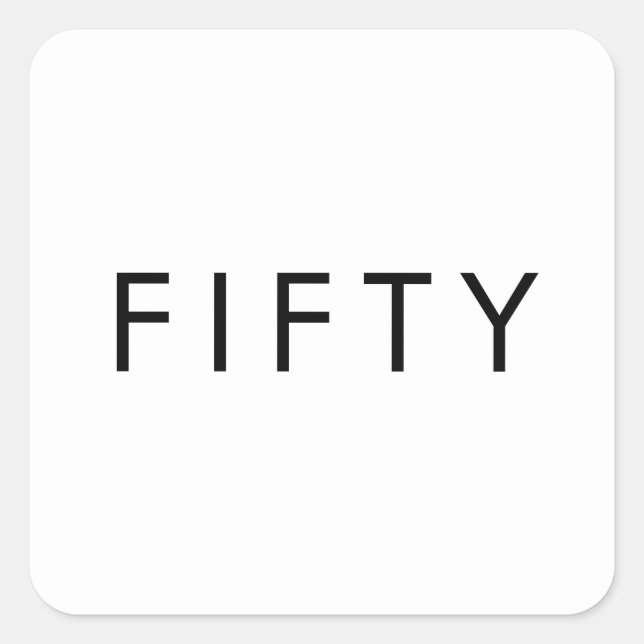 Pegatina Cuadrada Fifty 50th Birthday Party (Anverso)