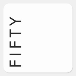 Pegatina Cuadrada Fifty 50th Birthday Party