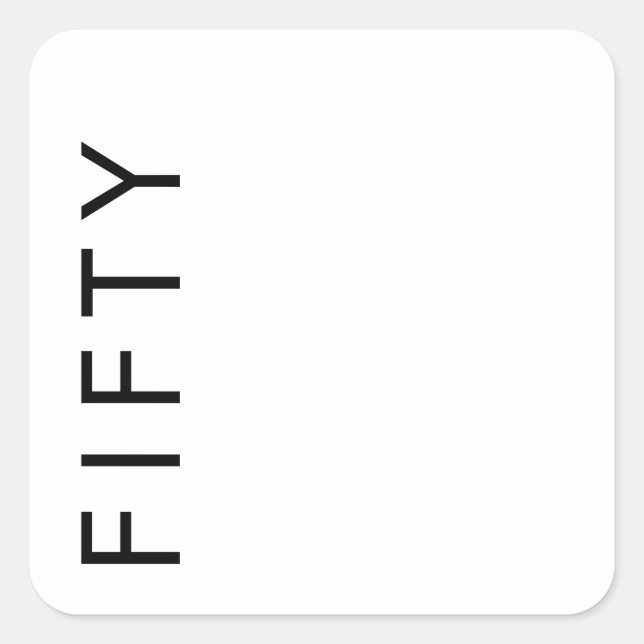 Pegatina Cuadrada Fifty 50th Birthday Party (Anverso)