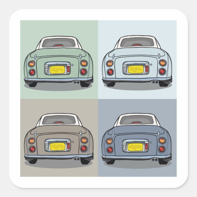 Pegatina Cuadrada Figaración Figaro Car Seasons Garage Scrapbook (Anverso)