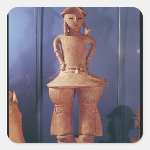 Pegatina Cuadrada Figura de Haniwa, 250-550