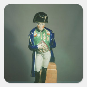 Pegatina Cuadrada Figura de Staffordshire de Napoleon Bonaparte