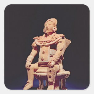 Pegatina Cuadrada Figura de un guerrero en regalía llena