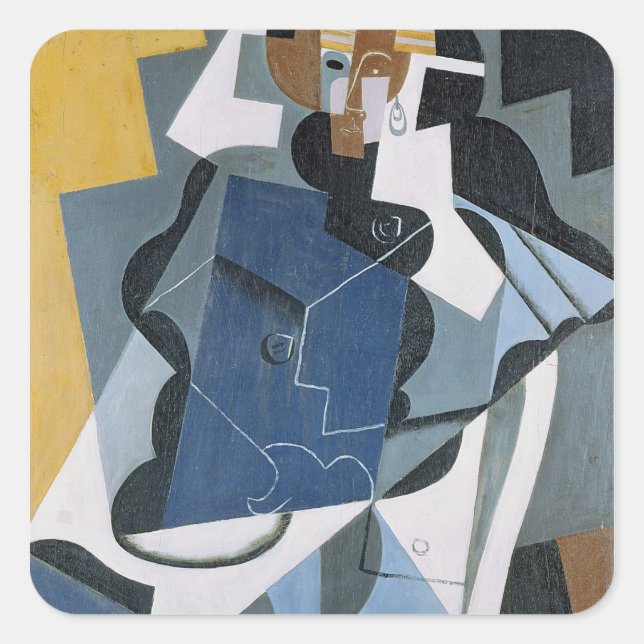 Pegatina Cuadrada Figura de una mujer, 1917 (Anverso)