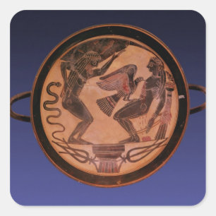 Pegatina Cuadrada Figura negra kylix