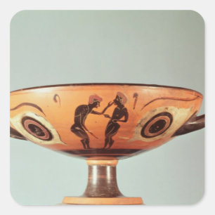 Pegatina Cuadrada Figura negra kylix, c.580-525 A.C.