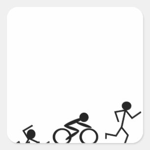 Pegatina Cuadrada Figuras de triatlón