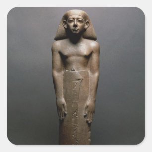 Pegatina Cuadrada Figurilla de Amenemhatankh, trabajador en