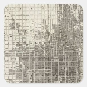 Pegatina Cuadrada Filadelfia 4