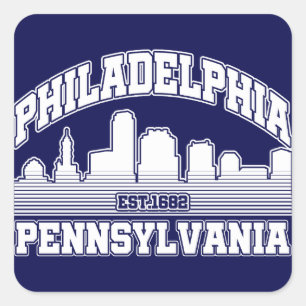Pegatina Cuadrada Filadelfia, Pennsylvania