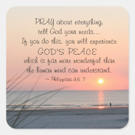 Pegatina Cuadrada Filipinas 4:6 Reza Por Todo El Ocean Sunset