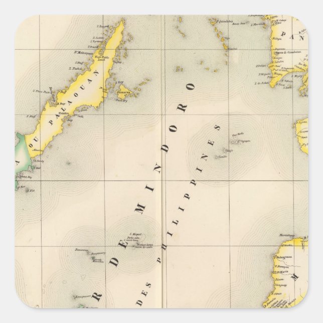 Pegatina Cuadrada Filipinas Oceanía no 6 (Anverso)